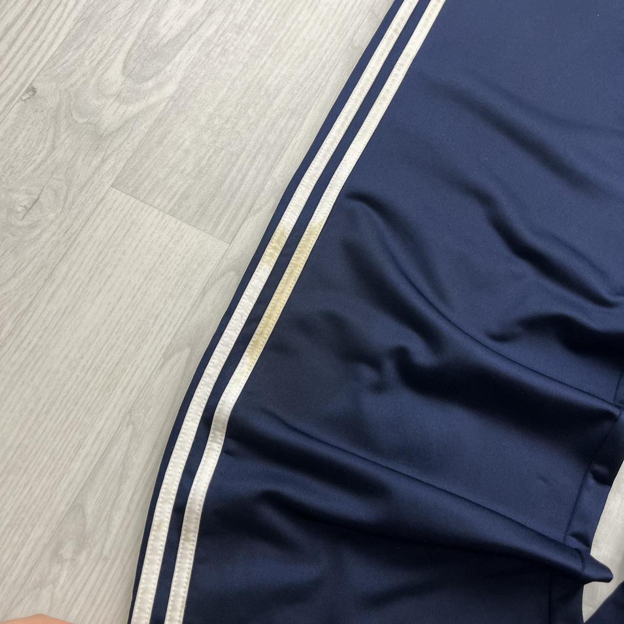 VINTAGE Y2K ADIDAS SIDE STRIPE BAGGY TRACKSUIT BOTTOMS NAVY