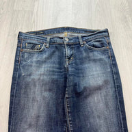 VINTAGE Y2K LOW RISE EMBROIDERED BOOTCUT FLARED JEANS BLUE