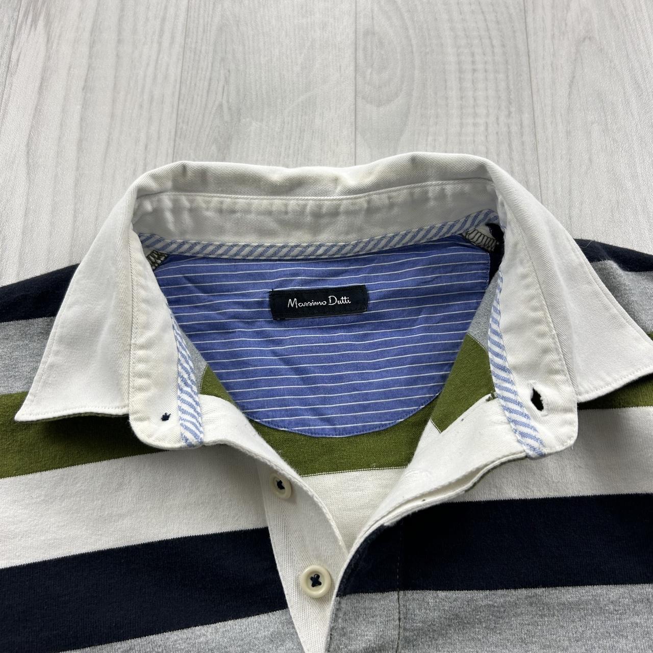 VINTAGE Y2K STRIPED LONG SLEEVE RUGBY POLO SHIRT GREEN