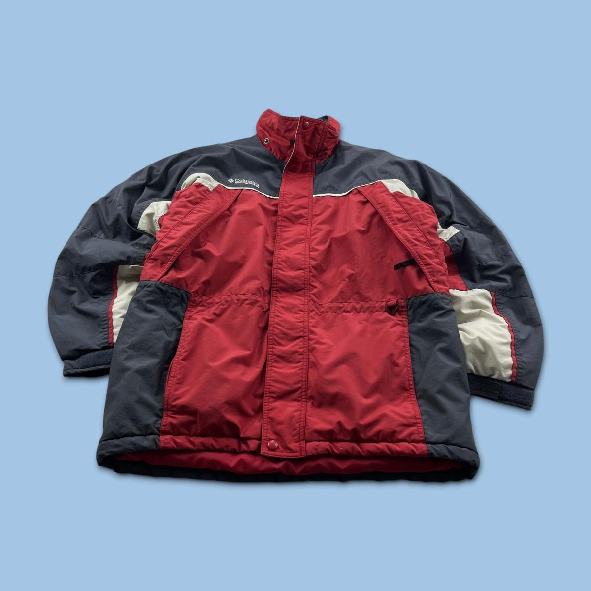 VINTAGE Y2K COLUMBIA UTILITY SKI JACKET RED GREY