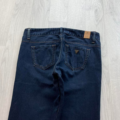 VINTAGE Y2K GUESS LOW RISE SLIM BOOTCUT JEANS NAVY BLUE