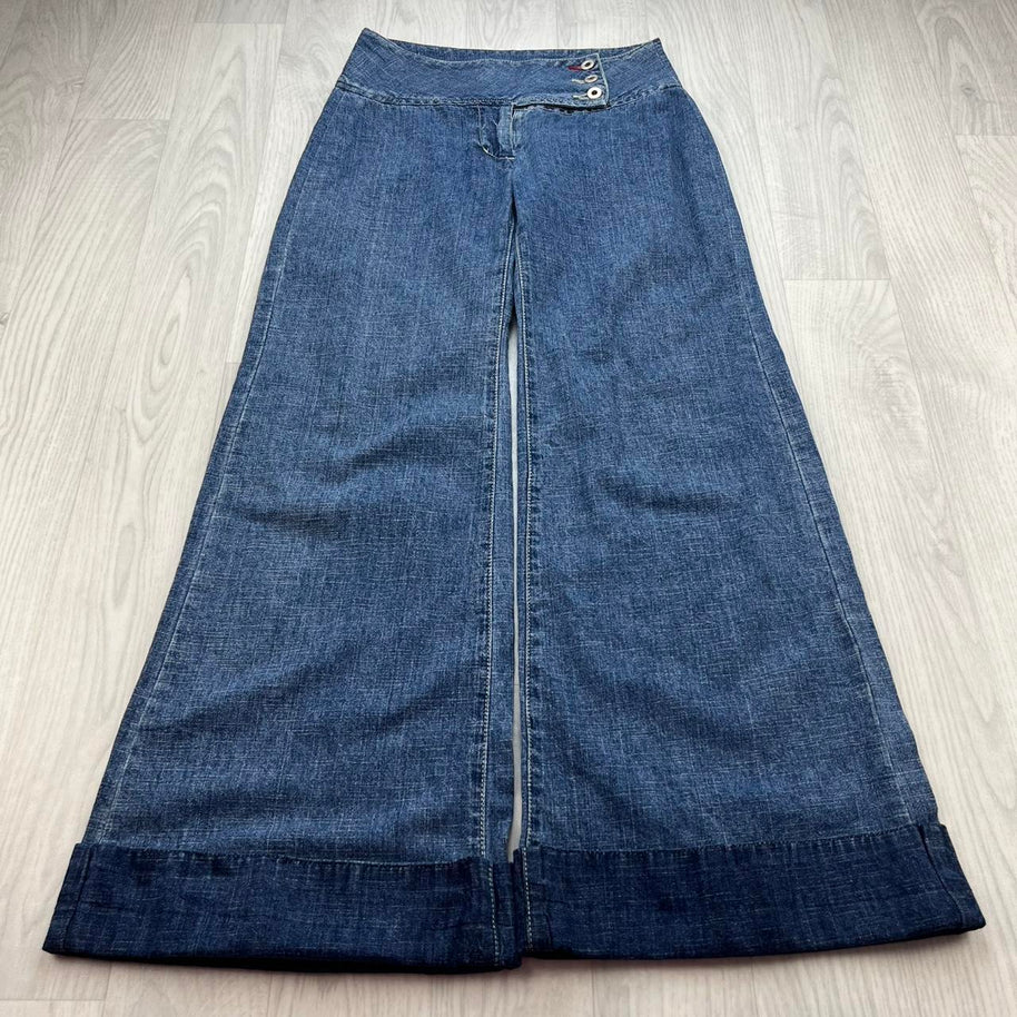 VINTAGE Y2K TOMMY HILFIGER LOW RISE FLARED JEANS BLUE
