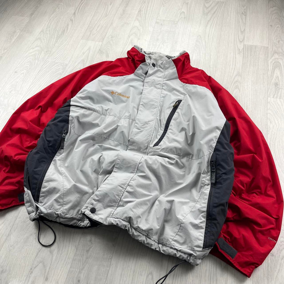 VINTAGE Y2K COLUMBIA TECHNICAL SKI JACKET GREY / RED