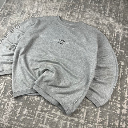 VINTAGE Y2K BILLABONG GRAPHIC SURF BOXY SWEATSHIRT GREY
