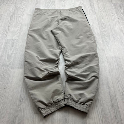 VINTAGE 90s ADIDAS SIDE STRIPE BAGGY TRACKSUIT BOTTOMS BEIGE