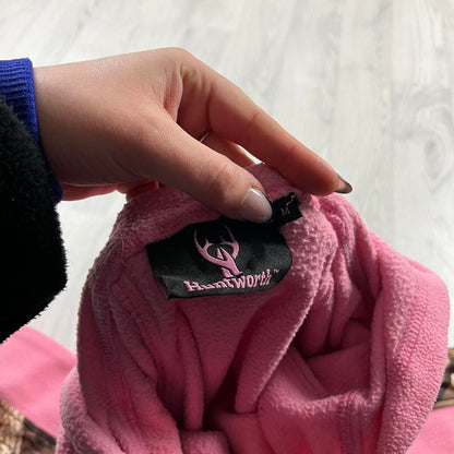 VINTAGE REALTREE QUARTER ZIP FLEECE HOODIE CAMO PINK