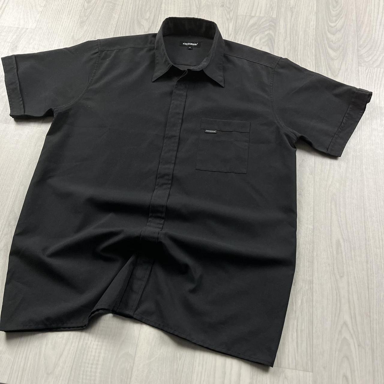 VINTAGE Y2K KICKERS SHORT SLEEVE SHIRT BLACK