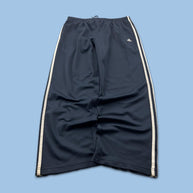 VINTAGE Y2K ADIDAS SIDE STRIPE WIDE LEG TRACKSUIT BOTTOMS NAVY
