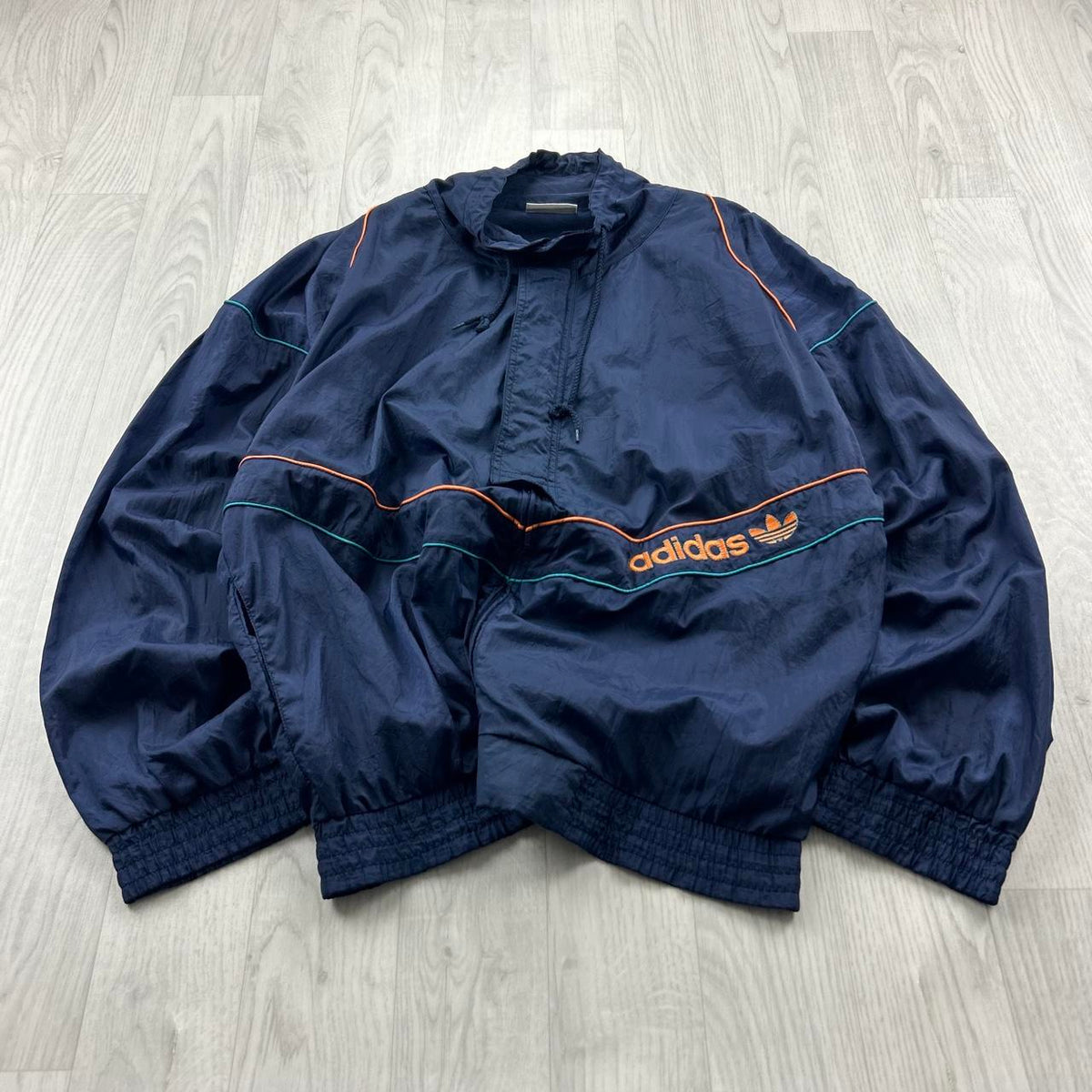 VINTAGE 90s ADIDAS LIGHTWEIGHT TRACK JACKET NAVY
