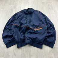 VINTAGE 90s ADIDAS LIGHTWEIGHT TRACK JACKET NAVY