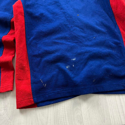 VINTAGE Y2K NHL ZIP UP TECHNICAL FLEECE BLUE RED