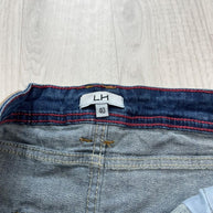 VINTAGE Y2K DENIM MINI EMBROIDERED SKIRT BLUE