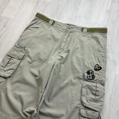 VINTAGE Y2K QUIKSILVER LONG BAGGY SHORTS CREAM