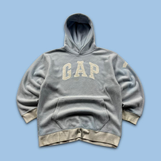 VINTAGE Y2K GAP SPELL OUT FLEECE HOODIE BABY BLUE