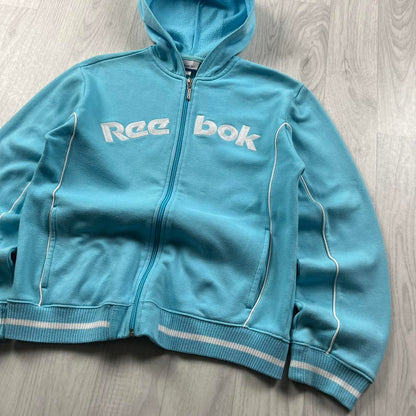 VINTAGE Y2K REEBOK ZIP HOODIE BLUE
