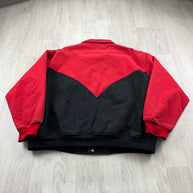 VINTAGE 90s WRANGLER WORKWEAR BOMBER JACKET BLACK / RED