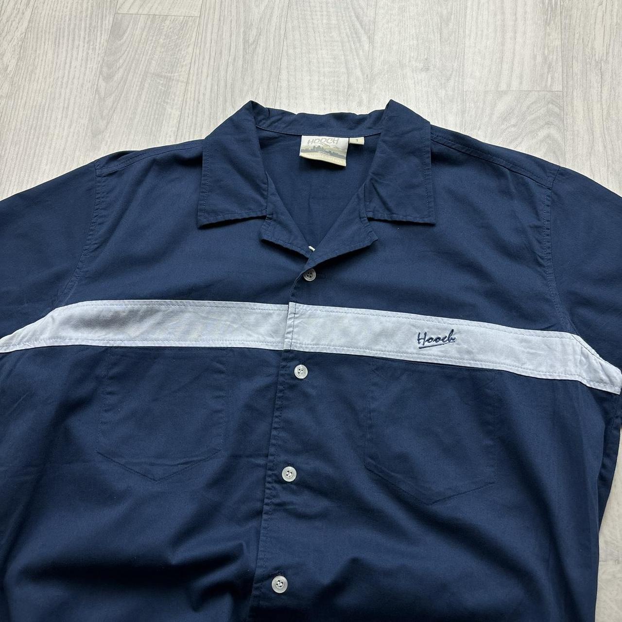VINTAGE Y2K HOOCH SHORT SLEEVE SHIRT NAVY