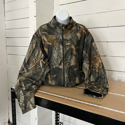 VINTAGE Y2K REALTREE CAMO ZIP UP FLEECE BLACK
