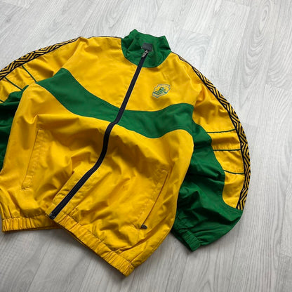 VINTAGE Y2K UMBRO BRAZIL WINDBREAKER TRACKSUIT JACKET YELLOW / GREEN