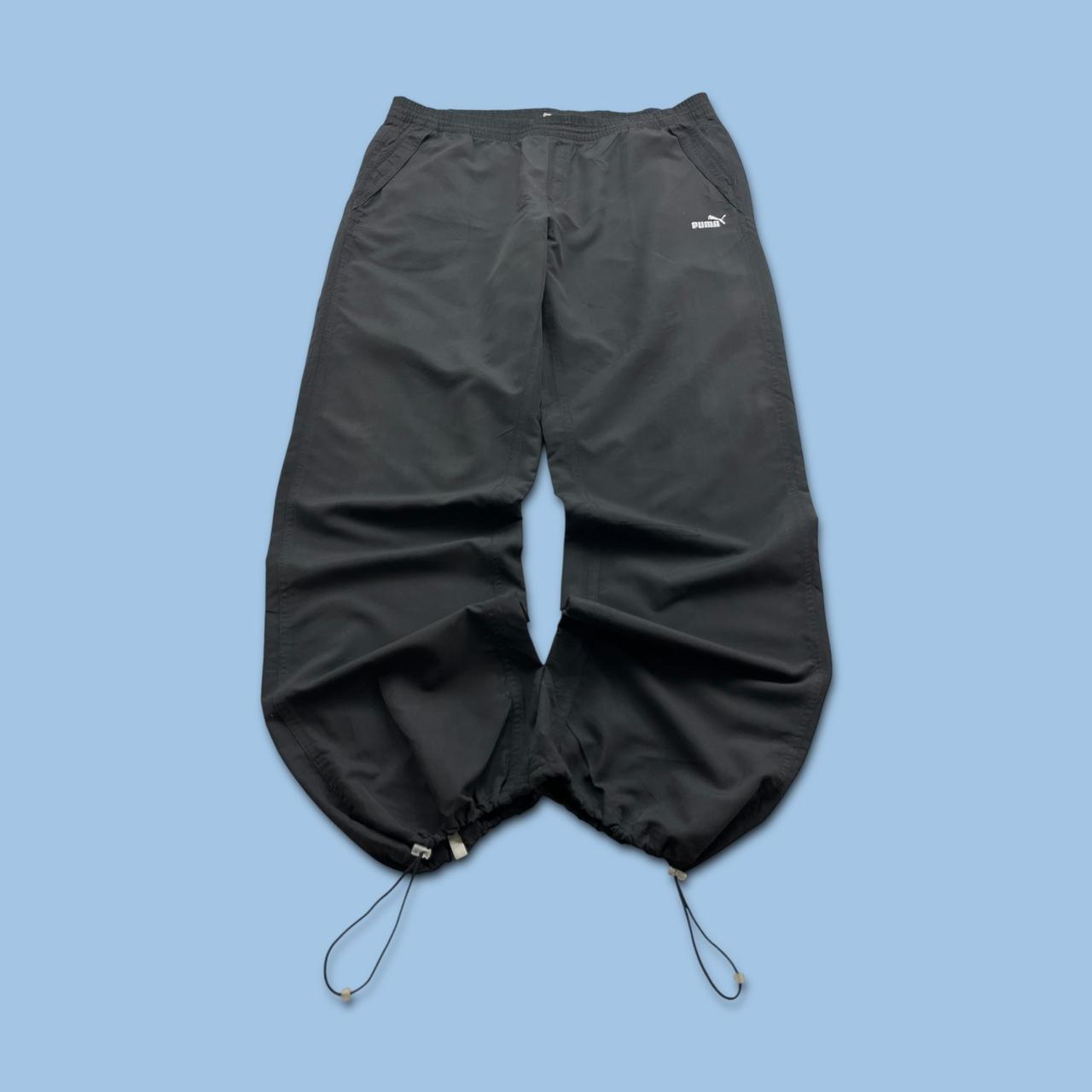 VINTAGE Y2K PUMA TECHNICAL BAGGY TRACKSUIT BOTTOMS BLACK