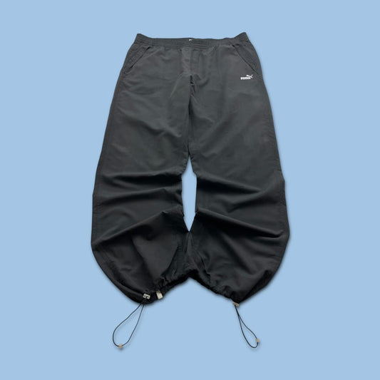 VINTAGE Y2K PUMA TECHNICAL BAGGY TRACKSUIT BOTTOMS BLACK
