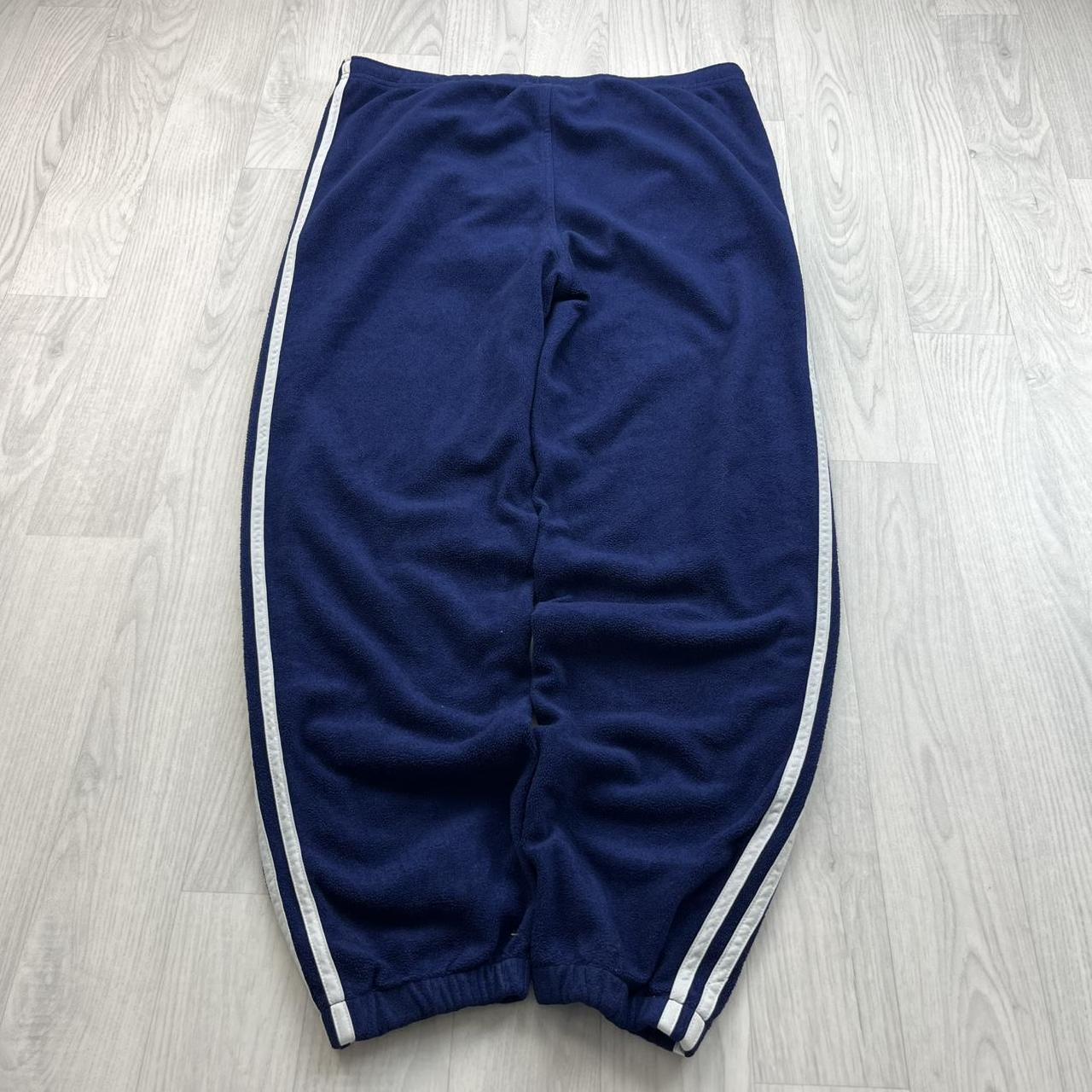 VINTAGE 90s ADIDAS FLEECE BAGGY SWEATPANTS NAVY