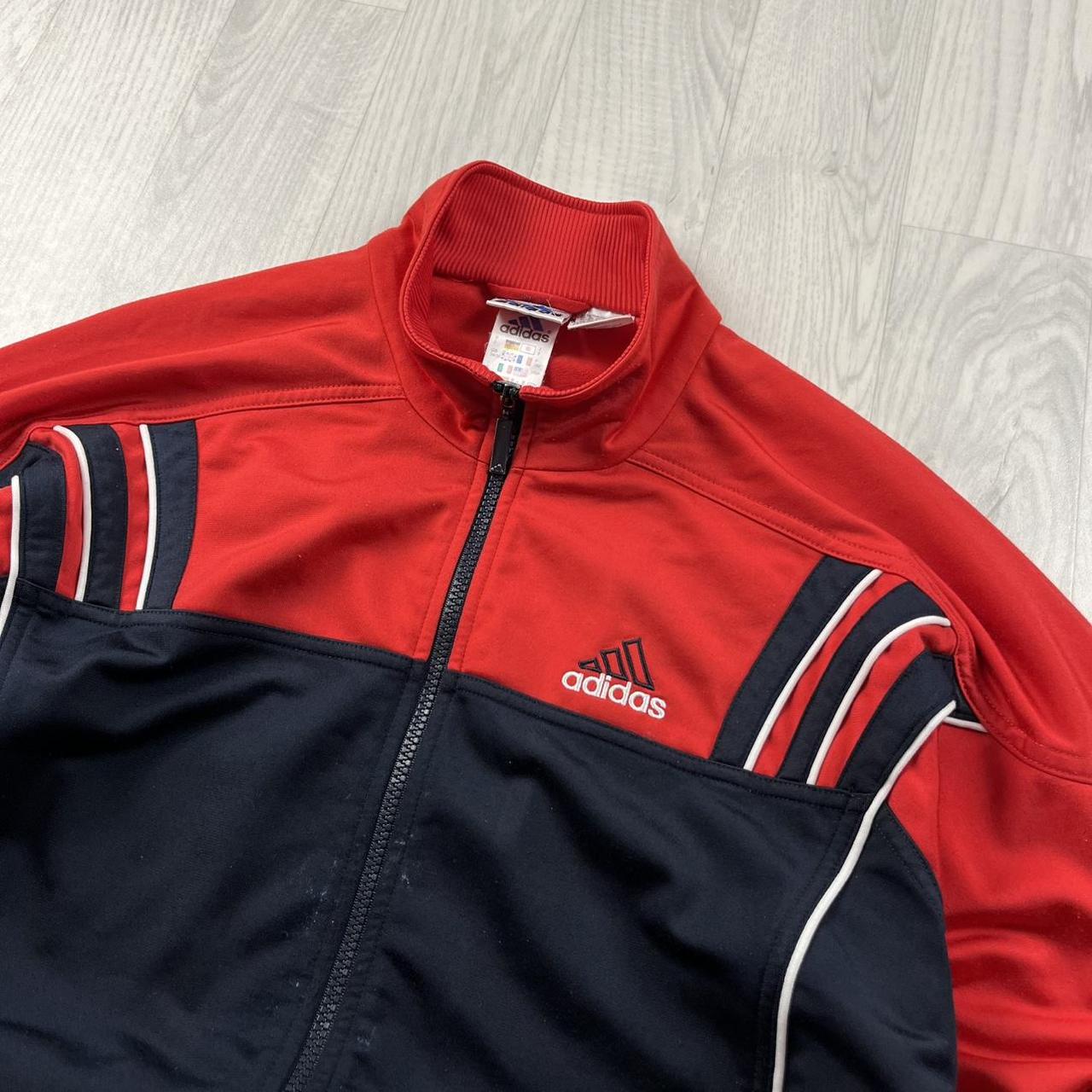 VINTAGE 90s ADIDAS ZIP UP TRACK JACKET RED