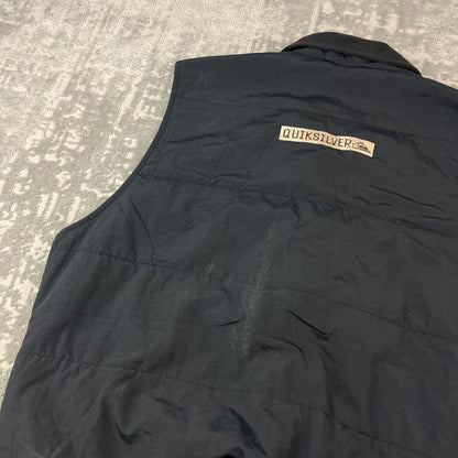 VINTAGE Y2K QUIKSILVER SURF GILET JACKET BLACK