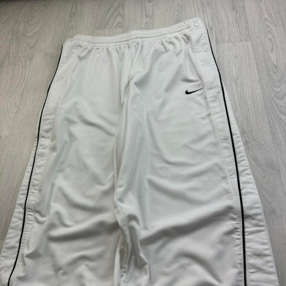 VINTAGE Y2K NIKE TEAM WIDE LEG TRACKSUIT BOTTOMS WHITE