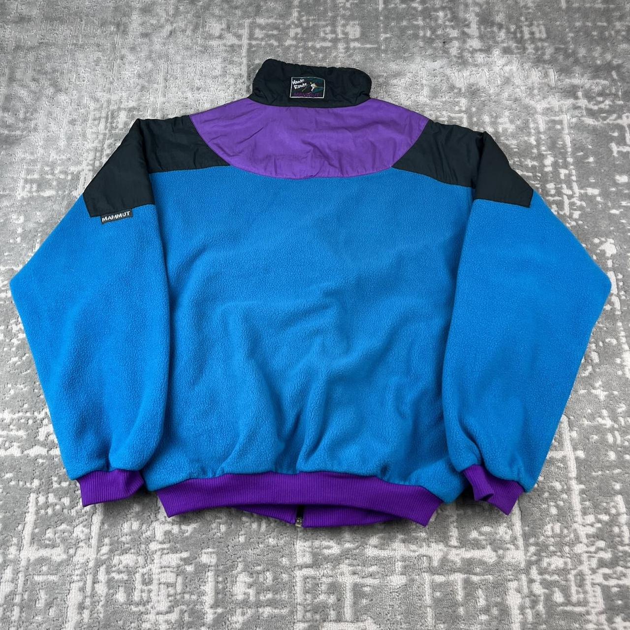 VINTAGE 90s MAMMUT PANELLED ZIP UP FLEECE BLUE PURPLE