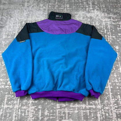 VINTAGE 90s MAMMUT PANELLED ZIP UP FLEECE BLUE PURPLE