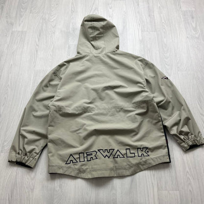 VINTAGE Y2K AIRWALK HOODED QUARTER ZIP WINDBREAKER TRACK JACKET