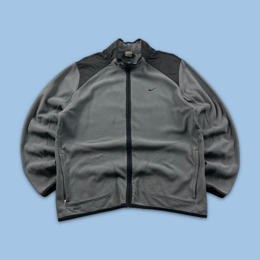 VINTAGE Y2K NIKE ZIP UP FLEECE GREY BLACK