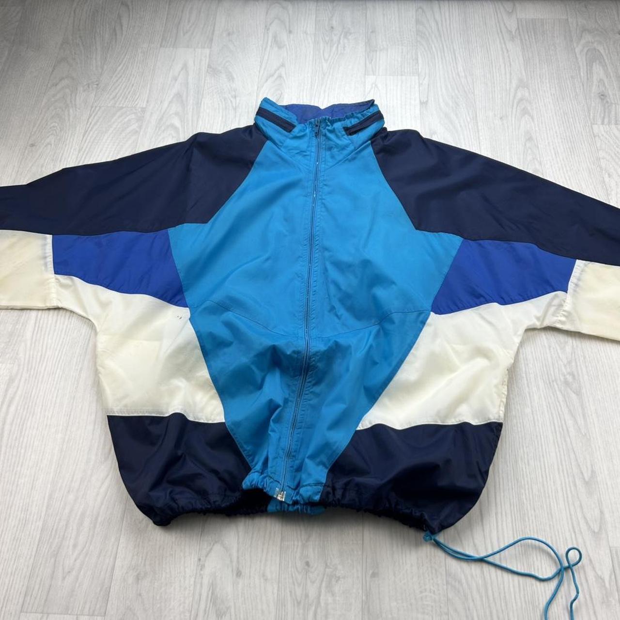 VINTAGE 90s NIKE COLOUR BLOCK WINDBREAKER JACKET BLUE