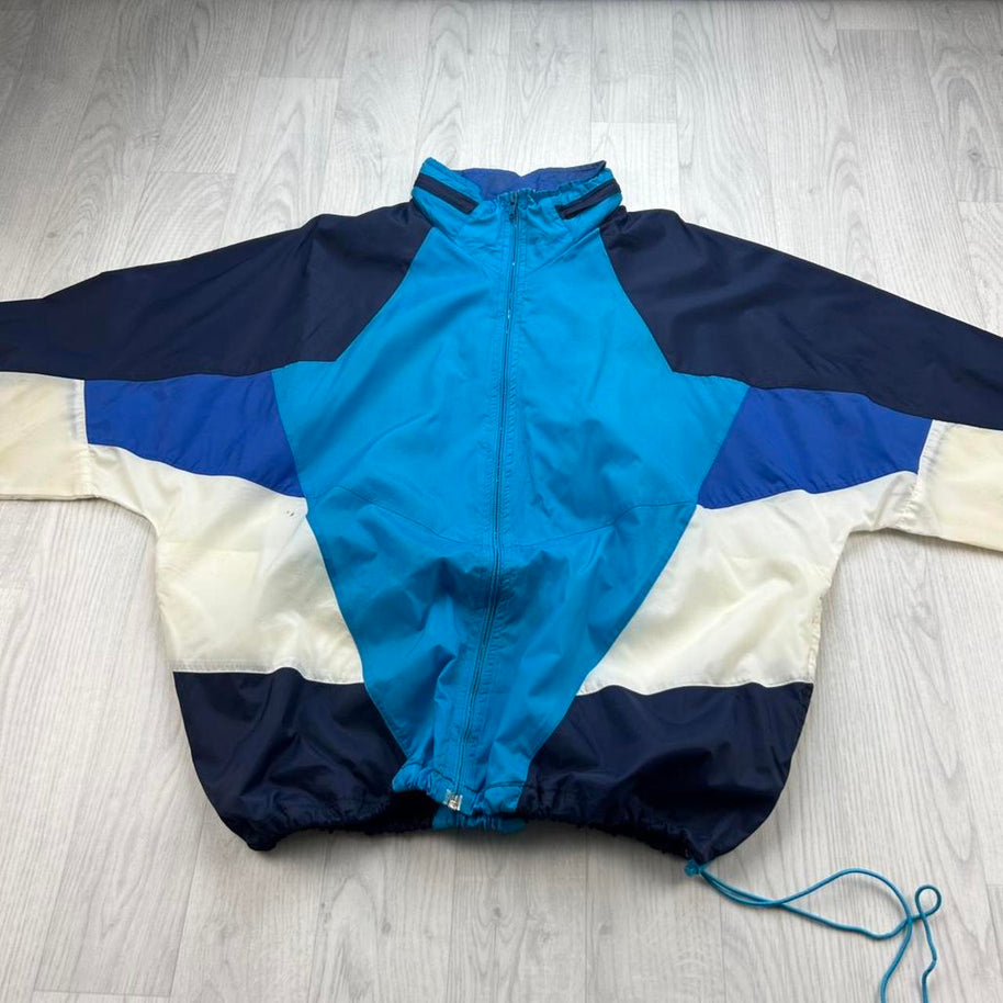 VINTAGE 90s NIKE COLOUR BLOCK WINDBREAKER JACKET BLUE