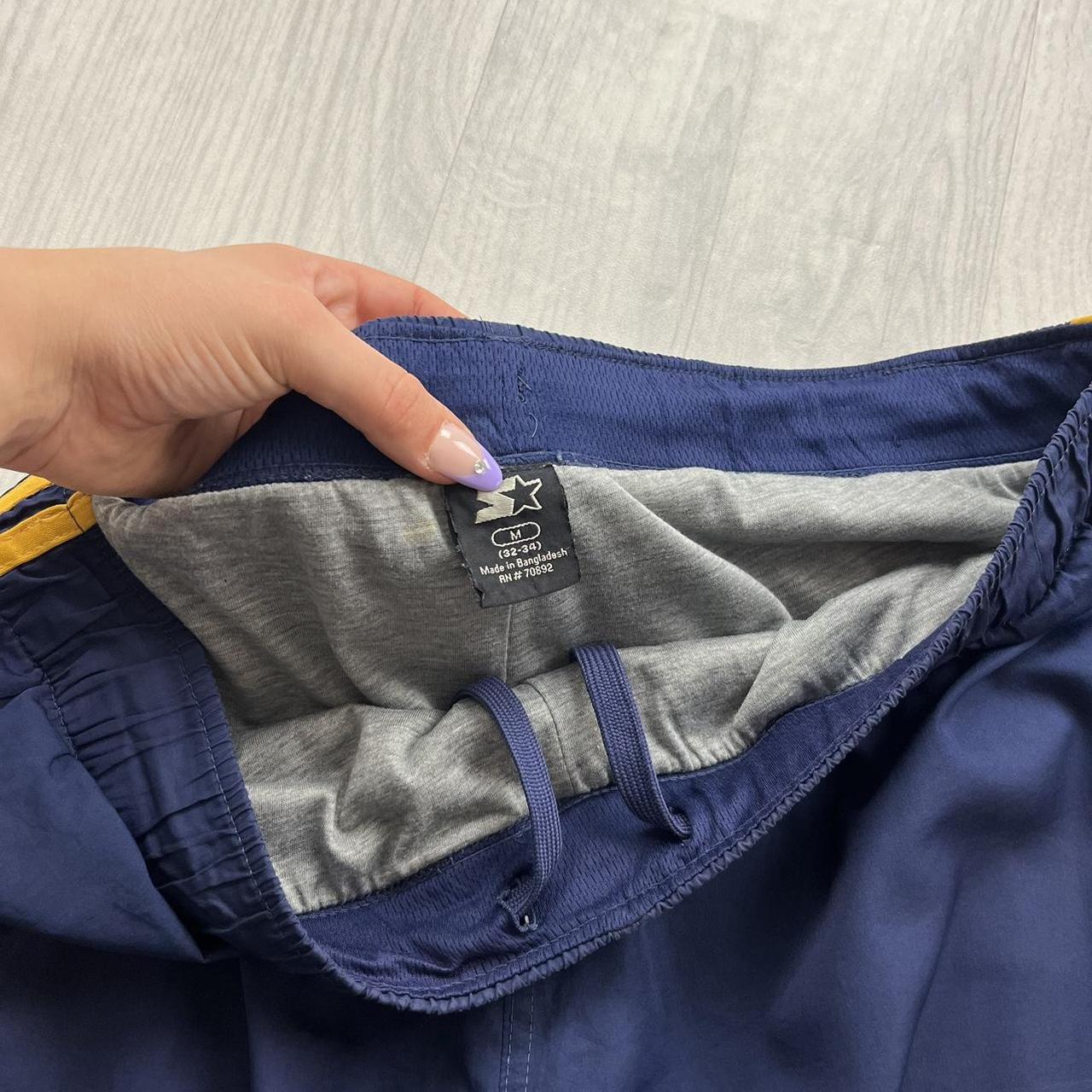 VINTAGE Y2K STARTER BAGGY TRACKSUIT BOTTOMS NAVY YELLOW