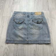 VINTAGE Y2K URBAN DENIM MINI SKIRT BLUE