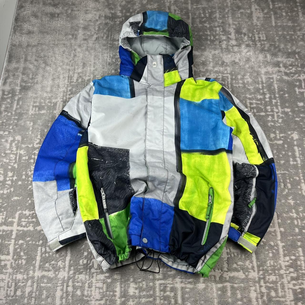 VINTAGE Y2K QUIKSILVER SKI JACKET WHITE BLUE
