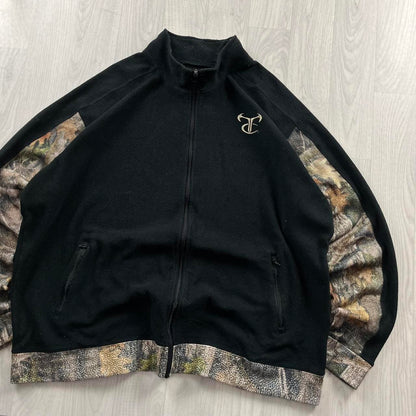 VINTAGE REALTREE ZIP UP FLEECE CAMO BLACK