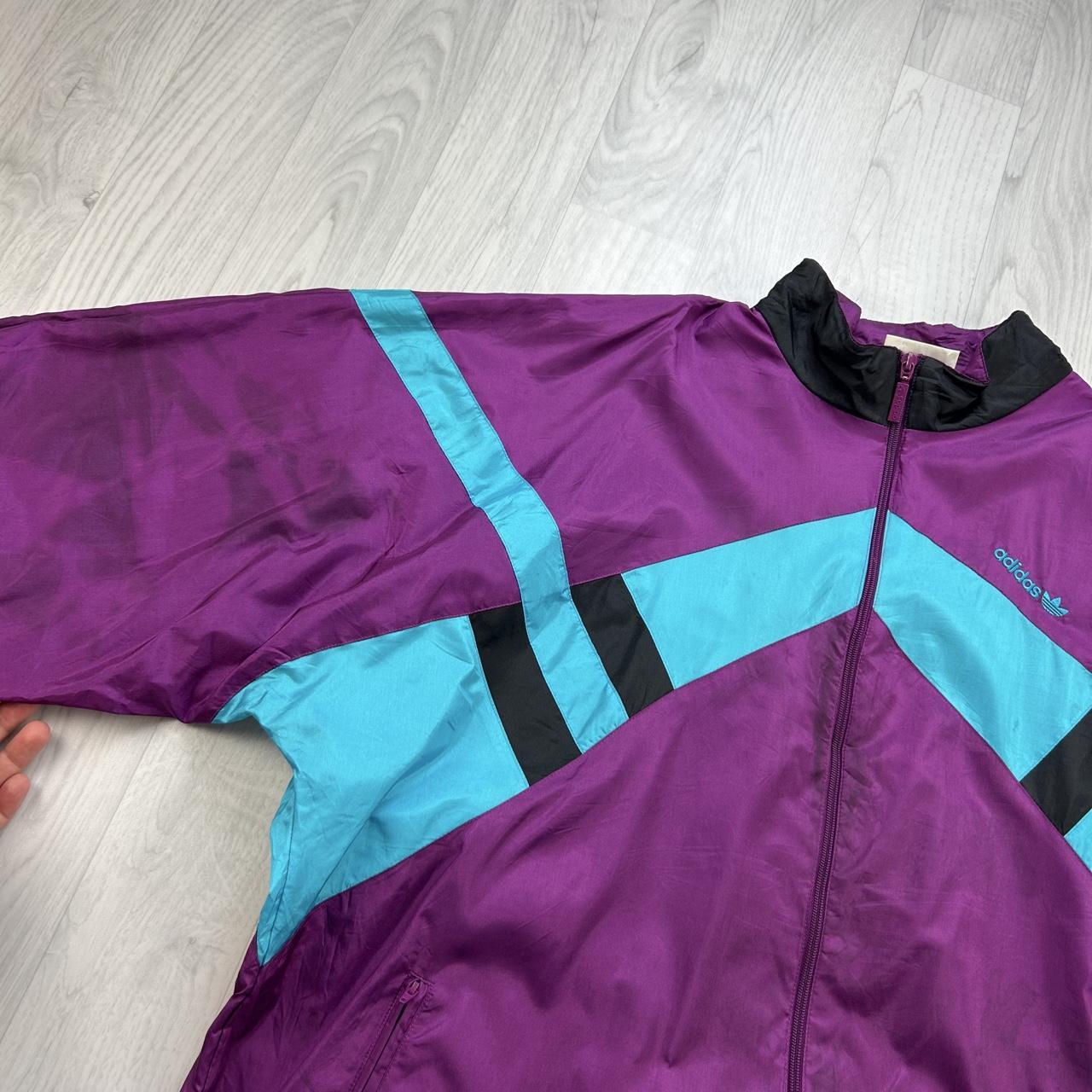 VINTAGE 90s ADIDAS FUNKY WINDBREAKER JACKET PURPLE