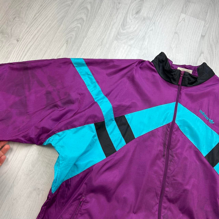VINTAGE 90s ADIDAS FUNKY WINDBREAKER JACKET PURPLE