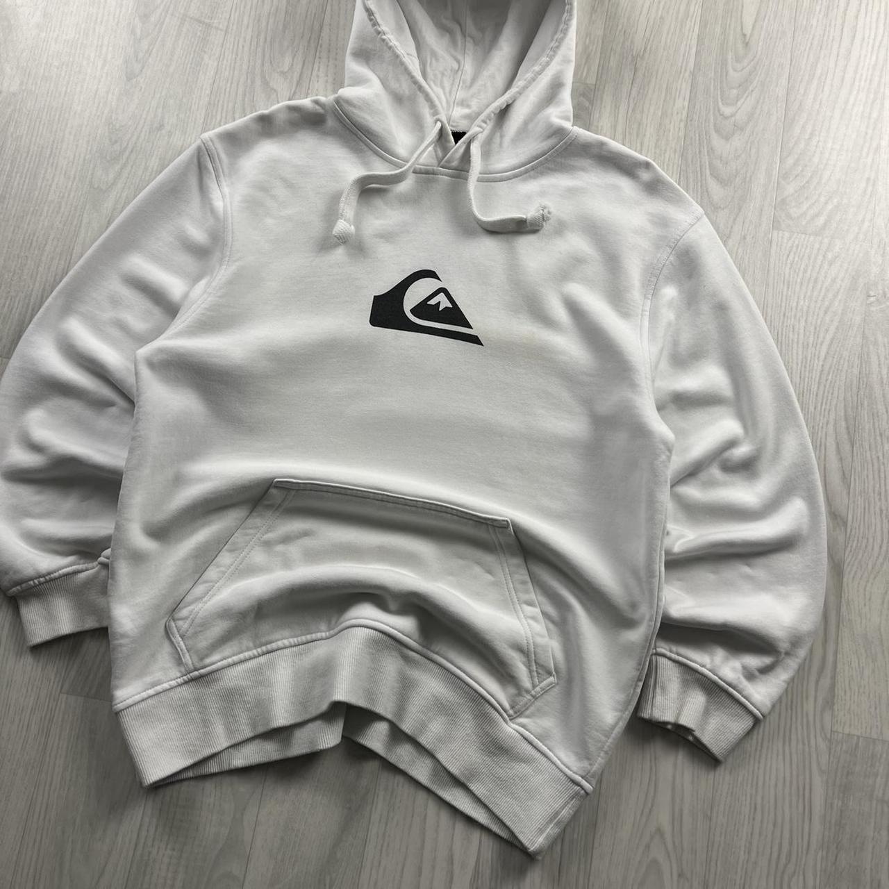 VINTAGE Y2K QUIKSILVER CENTRE LOGO HOODIE WHITE