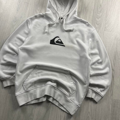 VINTAGE Y2K QUIKSILVER CENTRE LOGO HOODIE WHITE