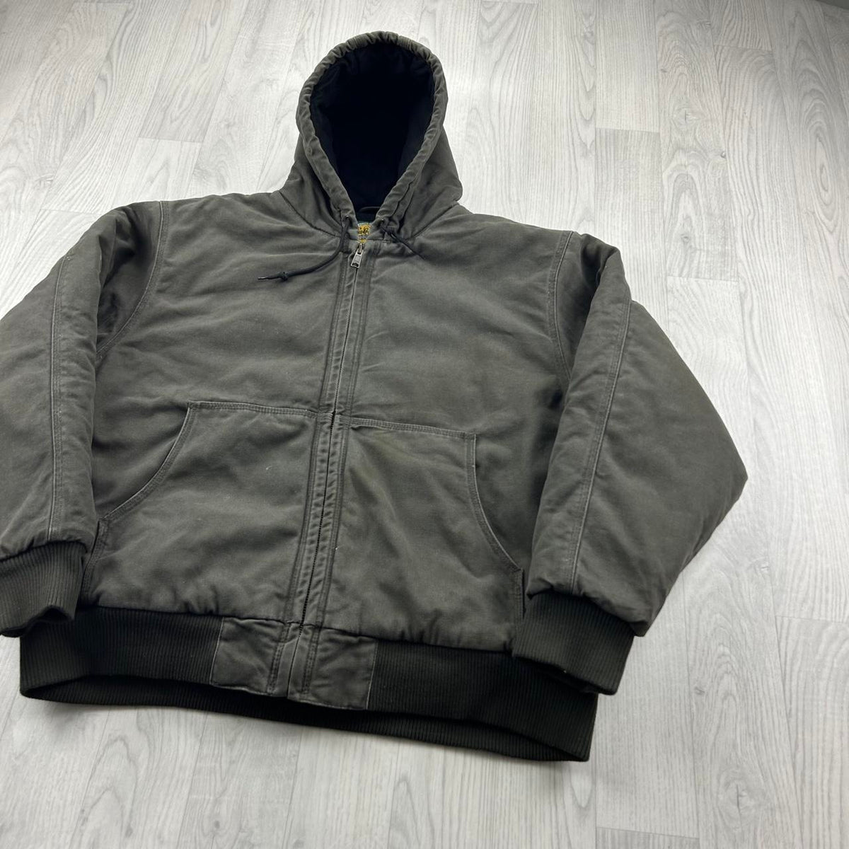 VINTAGE Y2K CABELAS HOODED WORKWEAR BOMBER JACKET KHAKI