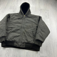 VINTAGE Y2K CABELAS HOODED WORKWEAR BOMBER JACKET KHAKI