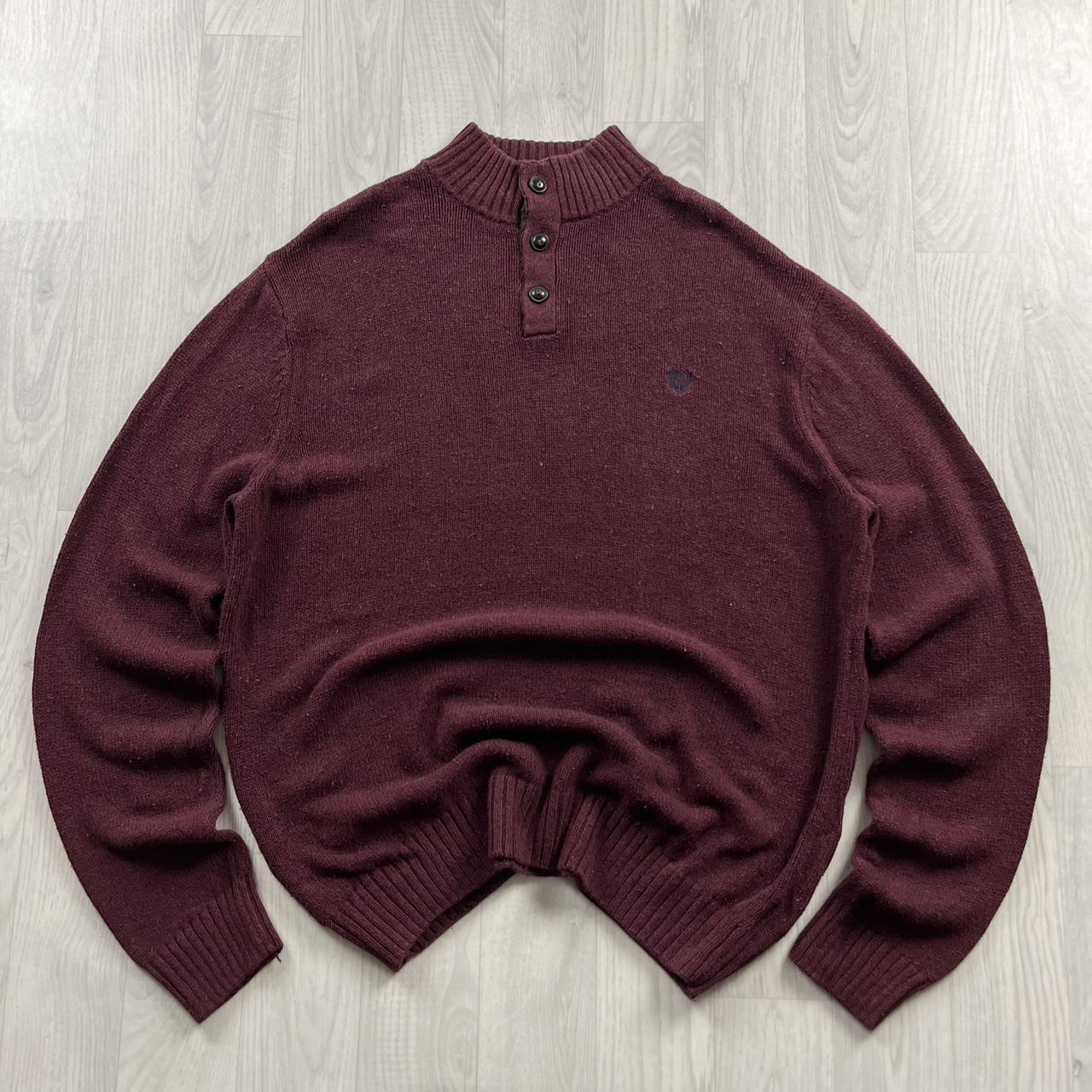 VINTAGE Y2K CHAPS CHUNKY KNITTED JUMPER BURGUNDY