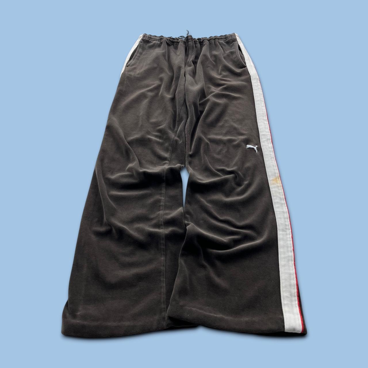 VINTAGE Y2K PUMA LOW RISE VELOUR TRACKSUIT BOTTOMS BROWN
