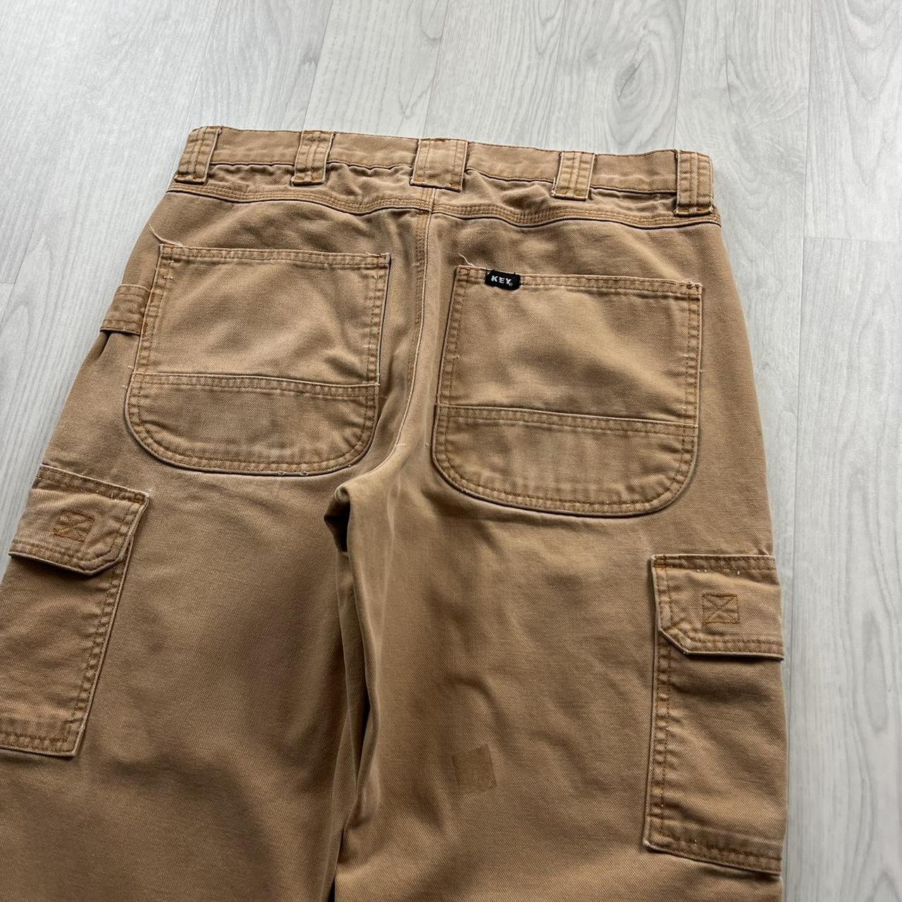 VINTAGE KEY BAGGY STRAIGHT LEG CARPENTER JEANS TAN