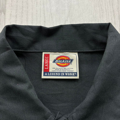 VINTAGE Y2K DICKIES UTILITY SHORT SLEEVE SHIRT GREY BLACK
