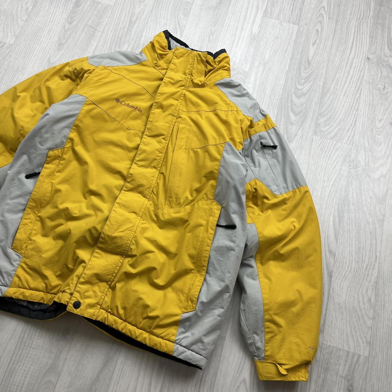 VINTAGE 00s COLUMBIA UTILITY SKI JACKET YELLOW GREY